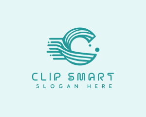 Modern Wave Letter C logo design