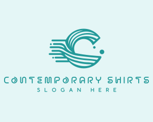 Modern Wave Letter C logo design