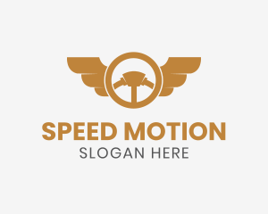 Car Wheel Wings logo design