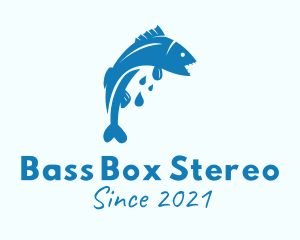 Blue Bass Fish  logo design