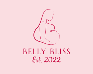 Pregnant Woman Silhouette logo design