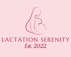 Pregnant Woman Silhouette logo design