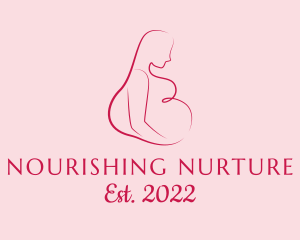 Pregnant Woman Silhouette logo design