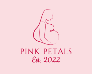 Pregnant Woman Silhouette logo design