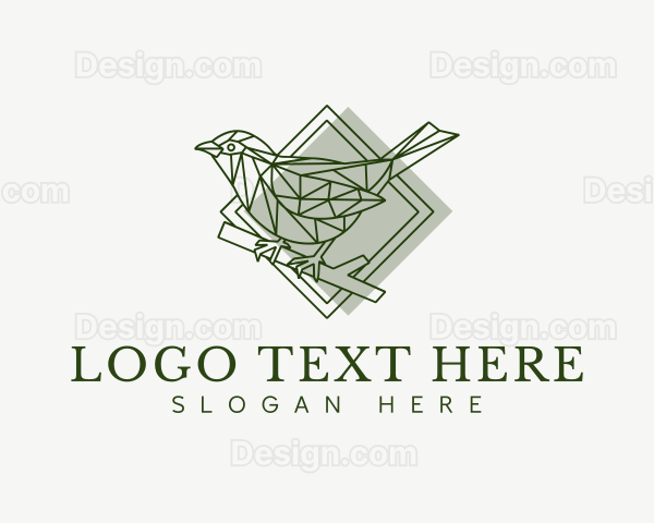 Geometric Sparrow Bird Logo