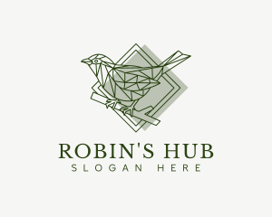 Geometric Sparrow Bird logo