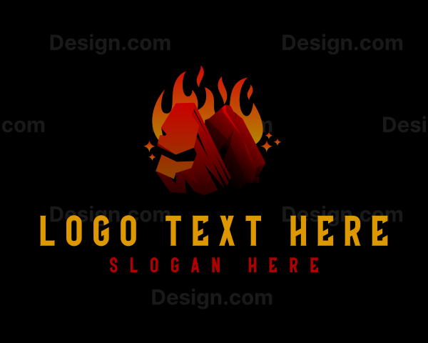 Hot Charcoal Fire Logo