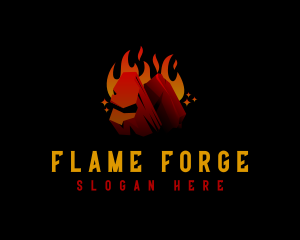 Hot Charcoal Fire logo design