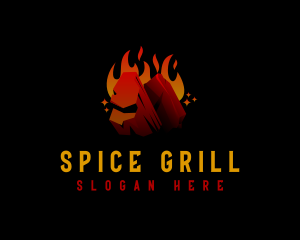 Hot Charcoal Fire logo design