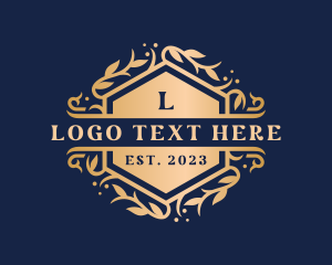 Floral Hexagon Crest logo