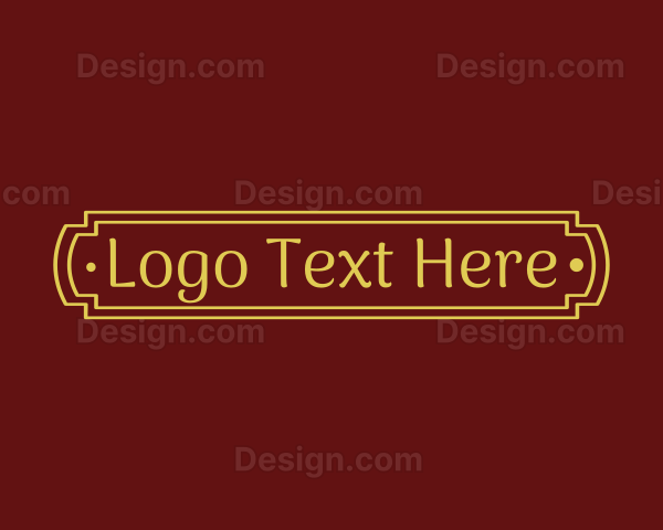 Elegant Hotel Plate Signage Logo