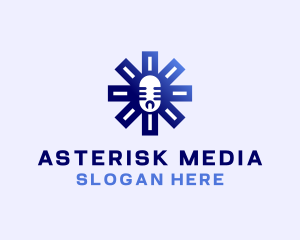 Microphone Asterisk Podcast logo design