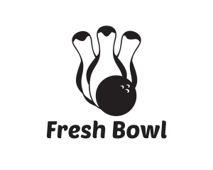 Penguin Bowling Pins logo design