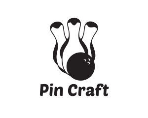 Penguin Bowling Pins logo design