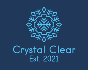 Crystal Frost Snowflake logo design