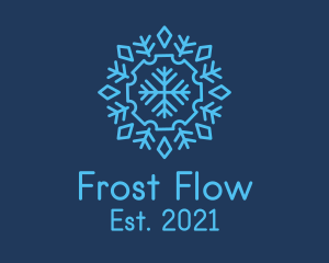 Crystal Frost Snowflake logo design