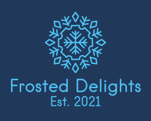 Crystal Frost Snowflake logo design