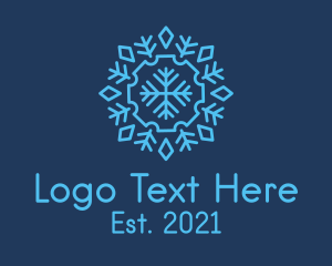 Glacier - Crystal Frost Snowflake logo design