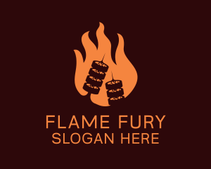 Flame Grill Barbecue logo design