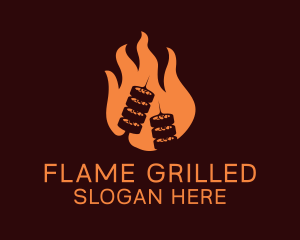 Flame Grill Barbecue logo design