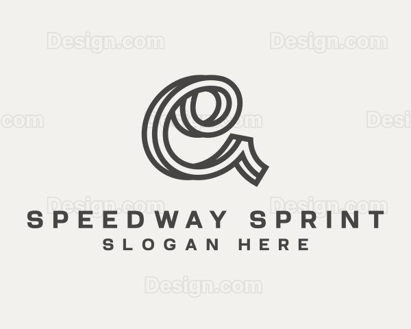 Premium Stripe Cursive Logo