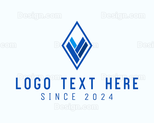 Geometric Diamond Letter V Logo