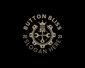 Royal Cog Piston logo design