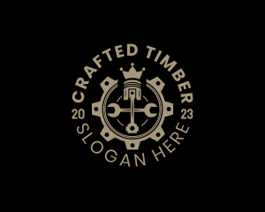 Royal Cog Piston logo design