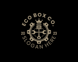 Royal Cog Piston logo design