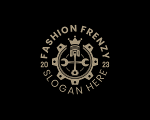 Royal Cog Piston logo design