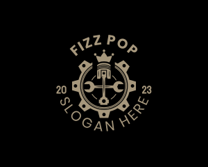 Royal Cog Piston logo design