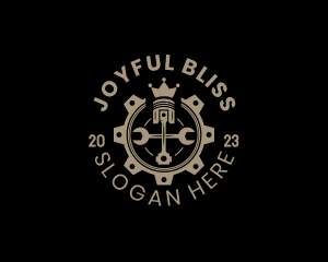 Royal Cog Piston logo design