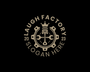 Royal Cog Piston logo design