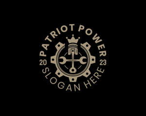 Royal Cog Piston logo design