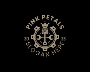 Royal Cog Piston logo design