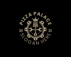 Royal Cog Piston logo design