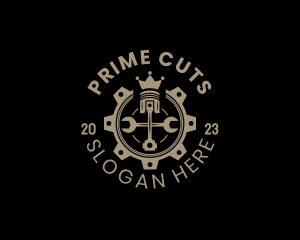 Royal Cog Piston logo design