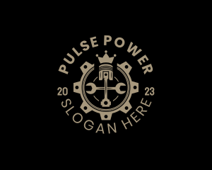 Royal Cog Piston logo design