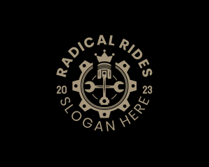 Royal Cog Piston logo design