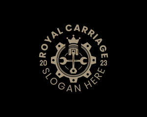 Royal Cog Piston logo design