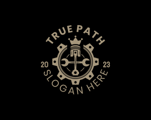 Royal Cog Piston logo design