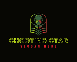 Soldier Gun Shooting logo design