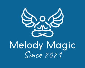 Minimalistic Meditating Angel logo