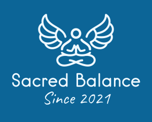 Minimalistic Meditating Angel logo design