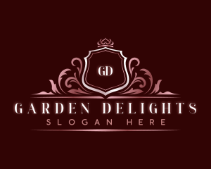 Elegant Floral Shield logo design