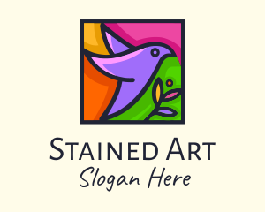 Bird Stained Glass logo design