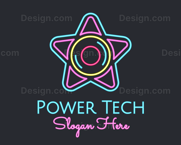 Neon Star Disc Logo
