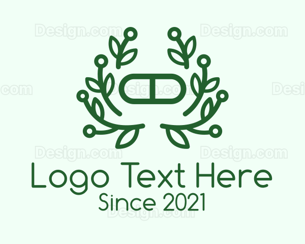 Green Herbal Pill Logo