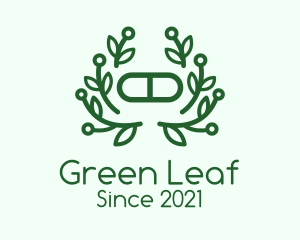 Green Herbal Pill logo design