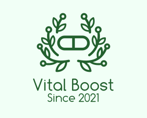 Green Herbal Pill logo design